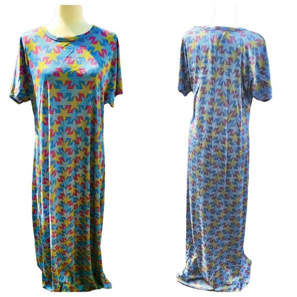 LuLaRoe Maria XL Americana NWT Patriotic Maxi Stars Red Yellow Blue NWT